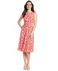 Women's Floral-Print Jewel-Neck Midi Dress