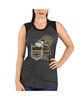 Women's Black New Orleans Saints Retro Tri-Blend Raglan Muscle Tank Top