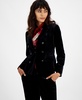 Women's Velvet One-Button Blazer, Created for Macy's