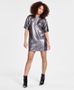 Women's Foil-Jacquard Crewneck T-Shirt Dress, Exclusively at Macy's