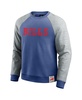 Men's Royal/Heather Gray Buffalo Bills Colorblock Pullover Sweatshirt