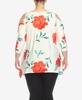 Plus Size Floral Printed Cold Shoulder Tunic Top