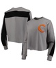 Women's Gray Clemson Tigers Back To Reality Colorblock Pullover Sweatshirt