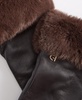 Women's Faux-Fur-Cuff Leather Gloves