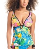 Women's Printed Plunge-Neck Tankini Top, Created for Macy's