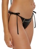 Women's Color Sheen Contrast-Stitch Side-Tie Bikini Bottoms 