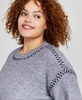 Trendy Plus Size Whipstitch Crewneck Sweater, Created for Macy's