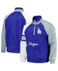 Men's Royal, Gray Los Angeles Dodgers Elite Raglan Half-Zip Jacket