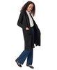 Women's Ribbed Long-Sleeve Open-Front Cardigan Sweater