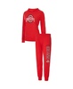 Women's Scarlet Ohio State Buckeyes Long Sleeve Hoodie T-shirt and Pants Sleep Set