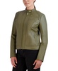 Women's Stand-Collar Leather Moto Coat, Created for Macy's