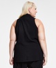 Trendy Plus Size Single-Button Collared Vest, Created for Macy's