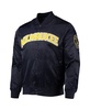 Men's Navy Milwaukee Brewers Wordmark Satin Full-Snap Jacket