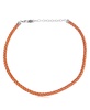 Braided Genuine Antique Orange Leather Sterling Silver Necklace, 17 to 20 Inches