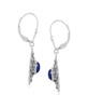 Sterling Silver and Lapis Lazuli Gemstone Concha Lever Back Earrings