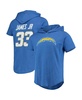 Men's Derwin James Jr. Heathered Powder Blue Los Angeles Chargers Player Name and Number Tri-Blend Hoodie T-shirt