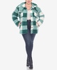 Plus Size Plaid Shacket Jacket