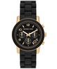 Women's Runway Quartz Chronograph Gold-Tone Stainless Steel and Black Silicone Watch 38mm