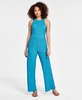 Women's Pull-On Textured Wide-Leg Pants, Exclusively at Macy's