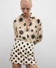 Women's Polka-Dot Satin Mini-Skirt