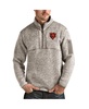 Men's Oatmeal Chicago Bears Bear Head Fortune Quarter-Zip Pullover Jacket