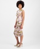 Women's Floral Mesh Ruched Sleeveless Dress, Exclusively at Macy's