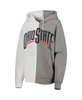 Women's Gray, White Ohio State Buckeyes Split Pullover Hoodie