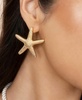 18k Gold Plated Zinc Starfish Large Statement Stud Earrings