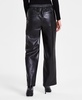 Women's Faux-Leather Belt-Waist Straight Pants, Created for Macy's