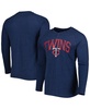 Men's Heather Navy Minnesota Twins Inertia Raglan Long Sleeve Henley T-shirt