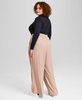 Trendy Plus Size Venus Long-Sleeve Top & Easy Wide-Leg Trousers, Created for Macy's 