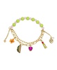 Faux Stone Taco Charm Stretch Bracelet