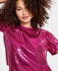 Women's Sequin Short-Sleeve Crewneck Top, Created for Macy's