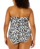 Plus Size Crossover Bandeau Ruched One Piece