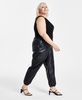 Trendy Plus Size Faux-Leather Jogger Pants, Created for Macy's