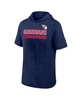 Men's Heather Navy Cleveland Guardians Push Short Sleeve Pullover Hoodie