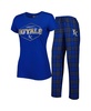 Women's Royal Kansas City Royals Badge T-shirt and Pajama Pants Sleep Set