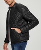 Men's Stretch Faux Leather Biker Collar Jacket