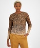 Women's Printed Round-Neck Side-Shirred Top, Created for Macy's 