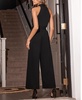 Women's Black Crossover Halterneck Jumpsuit