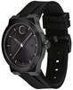 Men's Swiss Fusion Bold Black Silicone Strap Watch 42mm