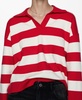 Women's Striped Polo-Neck Sweater