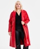 Trendy Plus Size Faux-Leather Trench Coat, Created for Macy's