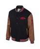 Men's Black Arkansas Razorbacks Letterman Full-Snap Varsity Jacket