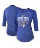 Women's Threads Heather Royal Los Angeles Rams Super Bowl LVI Champions Roaring Success Tri-Blend 3/4 Sleeve Raglan T-shirt