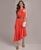 Donna Karan Women's Halter-Neck Belted Midi Dress