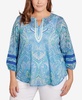 Plus Size Paisley Burnout Lace Top