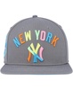 Men's Gray New York Yankees Washed Neon Snapback Hat