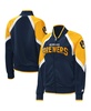 Women's Navy Milwaukee Brewers Touchdown Raglan Full-Zip Track Jacket