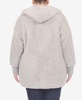 Plus Size Plush Hooded Cardigan Jacket with Pockets